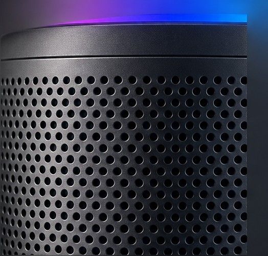 Close-up of the perforated black sleeve under the light ring